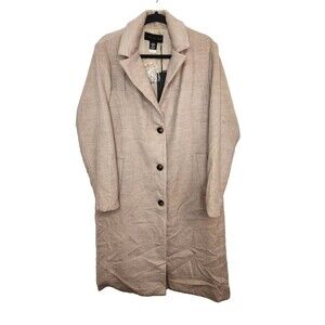 Know‎ One Cares Womens Trench Coat Blush Pink Wool Blend Medium Cozy Classic NWT